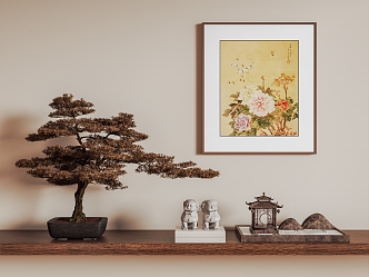 New Chinese Style Ornaments Combination Bonsai Ornaments Combination 3d model