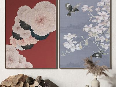 New Chinese Plant Painting Decorative Painting model