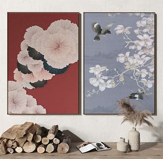 New Chinese Plant Painting Decorative Painting 3d model