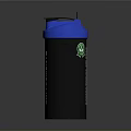 Shaker Bottle With Black Body And Blue Lid And Growth Supplements Text