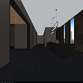 Elegant Modern Hotel Lobby With Spacious Interior Reception Desk Hanging Chandeliers And Dark Carpet