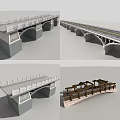 Arch Bridge Designs Featuring Stone Structures Wooden Railings And Multiple Arches 3d model