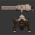 Turret Turntable Railgun Sci-fi Tower Defense Game Tower Defense Sci-fi Turret Game Turret Game Battery 3d model