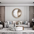 Light Luxury Sofa Coffee Table Combination 3d model