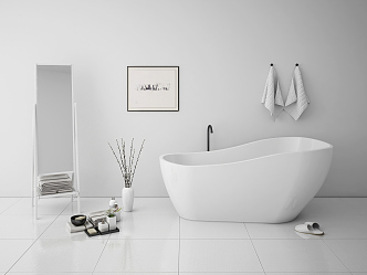 Modern Bathtub Minimalist Bathroom Combo 3d model