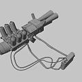 Sci Fi Weapon With Pink Green Design Glowing Green Energy Cells Firing Laser Beam
