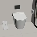 Modern Smart Toilet White Design With Wall Panel Trash Bin And Holder
