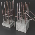 Reinforced Steel Construction Components With Concrete Bases And Structural Frames