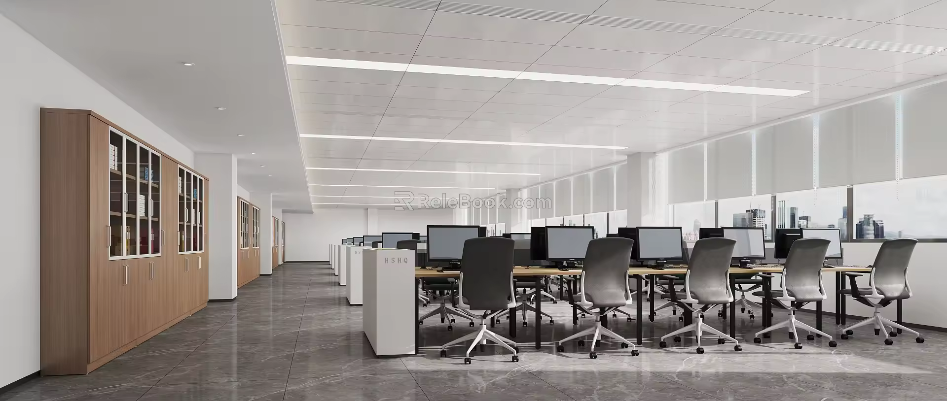 modern public office area open office area 3d model