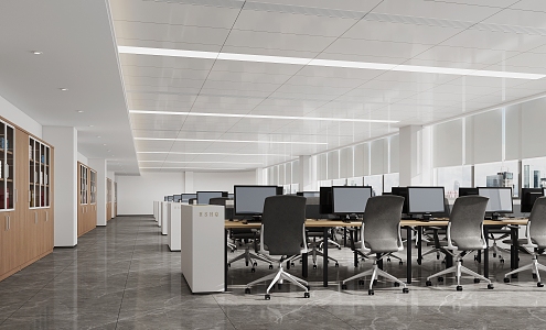 modern public office area open office area 3d model