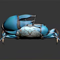Blue Spotted Crab Sculpture With Vibrant Blue Color And Detailed Decorative Features