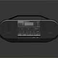 Black Portable Radio Speaker with Digital Display Showing Time and Control Buttons
