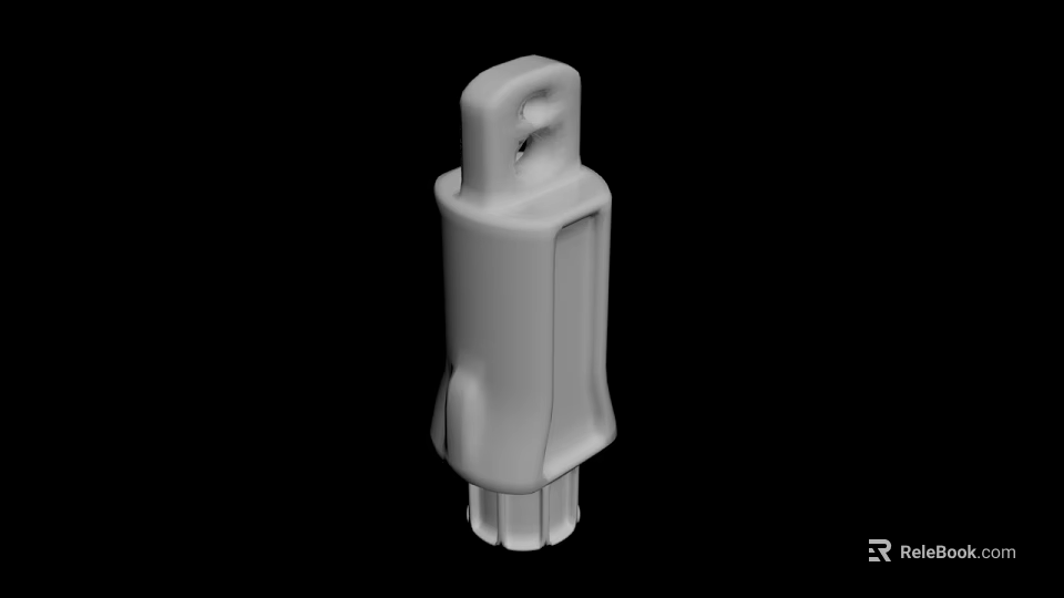 White Plastic Mechanical Connector Component With Smooth Surface And Secure Structure 3d model 