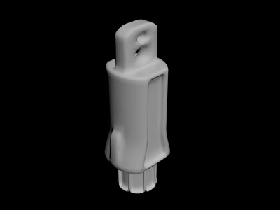 White Plastic Mechanical Connector Component With Smooth Surface And Secure Structure 3d model