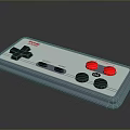Retro Nintendo Game Controller With Cross Shaped Directional Pad Red And Black Buttons