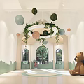 Modern Kindergarten Interior With Green Plants And Cute Decor 3d model