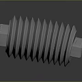 Automotive Parts Cylindrical Shape with Ribbed Surface and Square End Mounting Hole