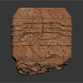 Natural Wood Stone Block With Layered Textured Surface And Rough Finish