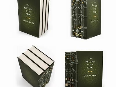 The Return of the King Book by J.R.R. Tolkien Lord of the Rings with Green Cover 3d model