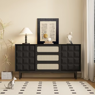 Antique French Style Entrance Cabinet Sideboard Side Cabinet 3d model