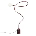 Spiral Metal Floor Lamp With Round White Shade And Stable Base