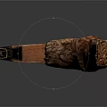 Traditional Wooden Weapon Bow Featuring Brown Patterned Design Black Handle And Taut String