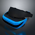 Blue And Black VR Headset With Modern Sleek Design For Computer Tech 3d model