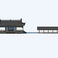 Ancient Chinese Architecture Featuring Multi Tiered Towers Curved Eaves And Stone Bases