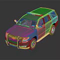 Chevrolet Police Utility Vehicle SUV with Red and Blue Emergency Lights Front Design