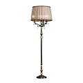 Elegant Floor Lamp With Pleated Lampshade And Decorative Metal Pole For Home Decor