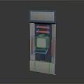 Vintage Computer Terminal With Green Screen Keyboard Gray Frame And Orange Accents