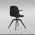 Stylish Modern Gray Lounge Chair Featuring Armrests And Three Legged Base