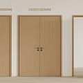 Wooden Doors With Different Sizes Single Double Designs And Open State 2400X900MM 2400X1600MM Dimensions