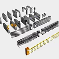 Various Security Turnstiles Access Control Devices and Fence Systems 3d model