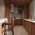 Modern Living and Dining Room Interior With Sofa Dining Table Pendant Light And Potted Plant
