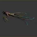 Colorful Multi Limbed Game Movie Character With Sharp Claws And Glowing Eyes