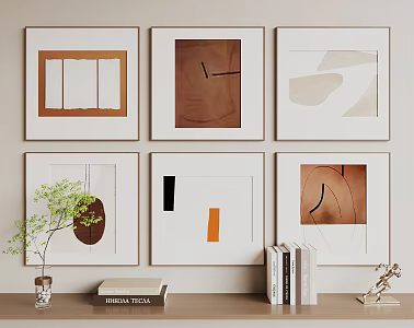 Modern Hanging Paintings 3d model