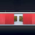 Modern Red Display Shelves With Decorative Fabric And Elegant Showcase Design