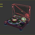 Modern Vinyl Turntable With Transparent Cover And Metallic Tonearm On Dark Base