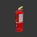 Red Dry Powder Fire Extinguisher With Handle And Safety Label For Home Use