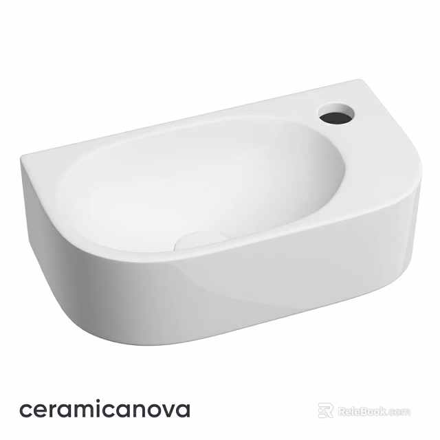 Modern White Oval Shaped Washbasin with Smooth Surface and Sleek Design 3d model 