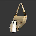 Beige Christian Dior Handbag Paired With White Casual Sneakers Stylish Daily Essentials