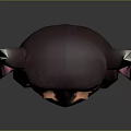 Cute Purple Monster Character With Horns Green Eyes And Open Arms