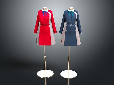 Modern Office Skirt Office Skirt Tube Skirt White Collar Skirt 3d model