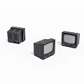 Three Black Vintage Televisions With Retro Style Classic Screens And Old Design