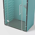 Modern Transparent Glass Public Facility Enclosed Structure With Access Door And Interior Lighting