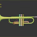 Shiny Golden Brass Trumpet Musical Instrument For Home Decor