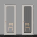 White Interior Doors With Frosted And Ribbed Glass Panels And Gold Handles