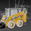 Yellow Skid Steer Loader With Front Bucket Black Cab And Heavy Duty Tires