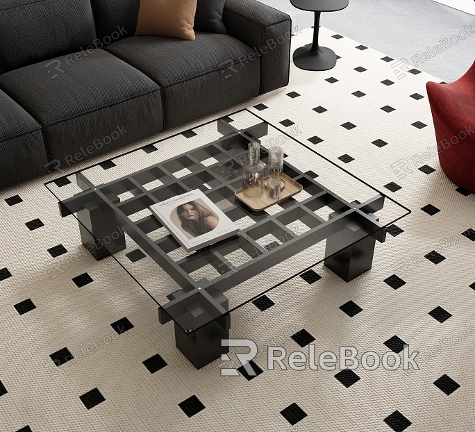 Modern coffee table glass coffee table square coffee table model